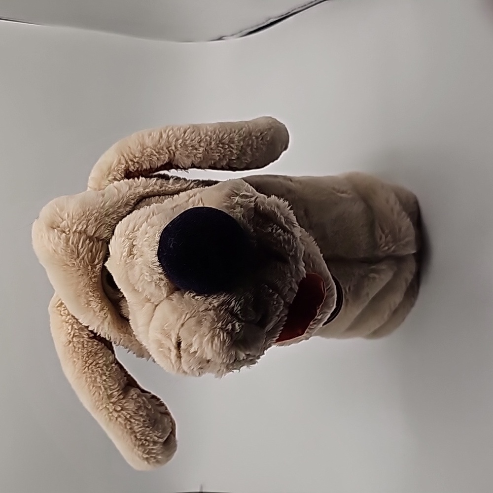 Vintage Ganz Bros Wrinkles Dog Hand Puppet 10 inches Cream